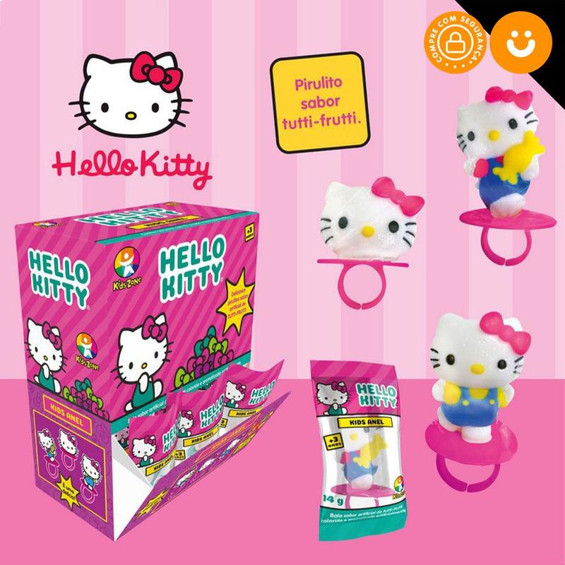 Cx 32x Pirulito Com Anel Da Boneca Hello Kitty Surprise - Kids